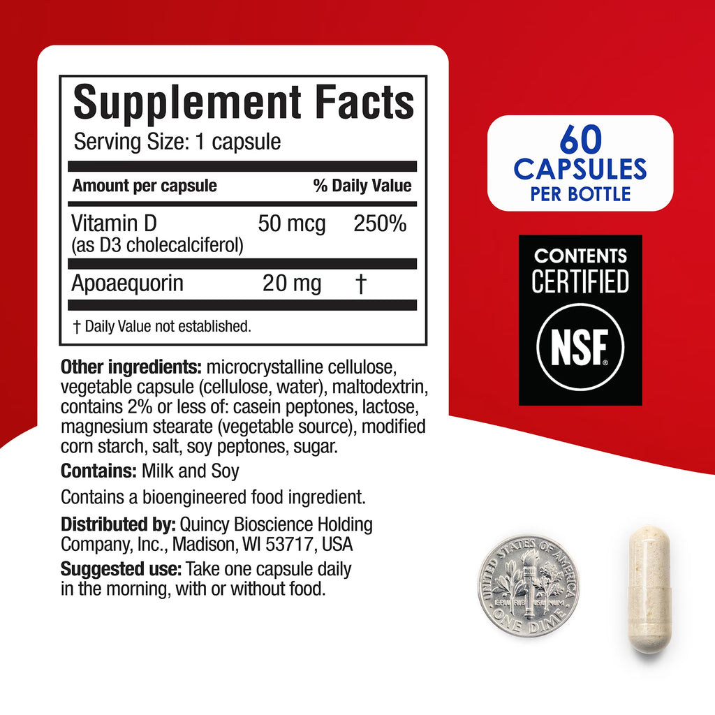 Prevagen Extra Strength 60 Capsules with Apoaequorin & Vitamin D
