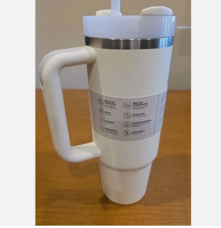 Stanley Quencher H2.0 FlowState 30oz Tumbler – Cream Insulated Travel Cup
