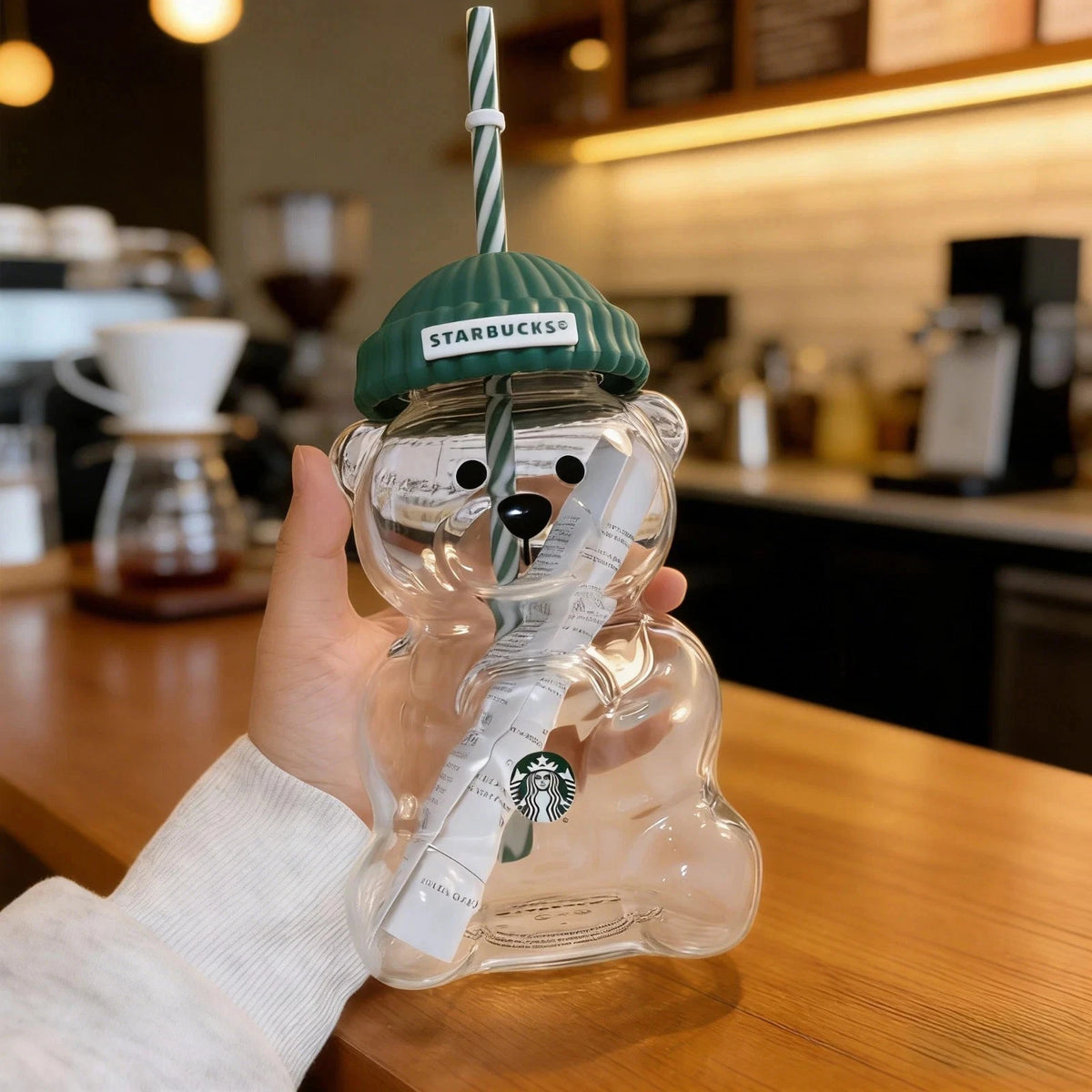 Starbucks Bearista Limited Edition Bear Glass Cold Cup – Rare
