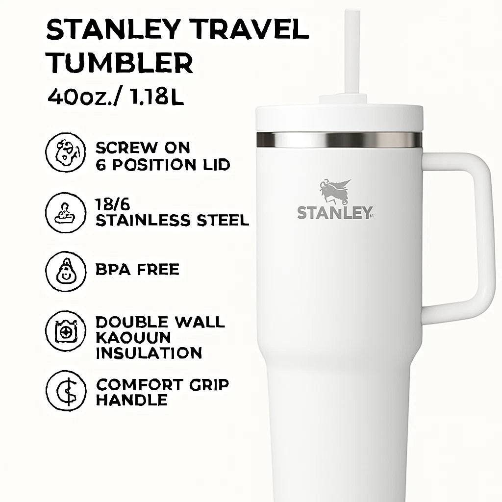 Stanley Quencher H2.0 FlowState 40 oz Tumbler with Handle & Straw