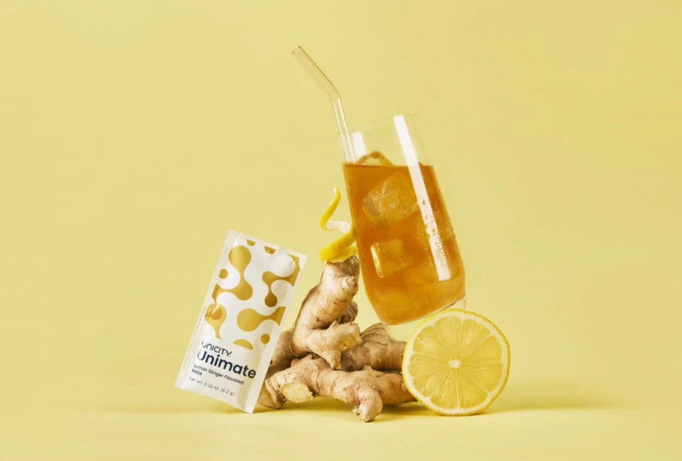 Unicity Unimate Lemon Ginger 30 Stick Packs – Energy & Wellness Drink Mix