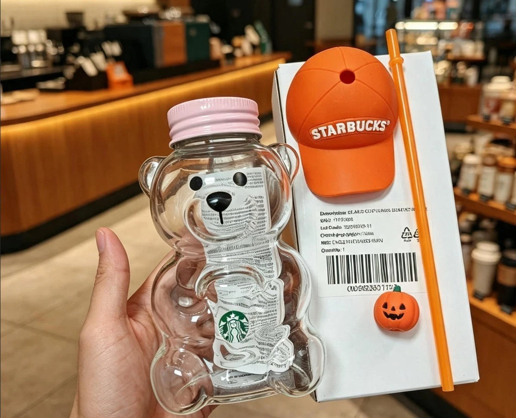 Starbucks Halloween Bearista Bear Cup Tumbler with Pumpkin Topper