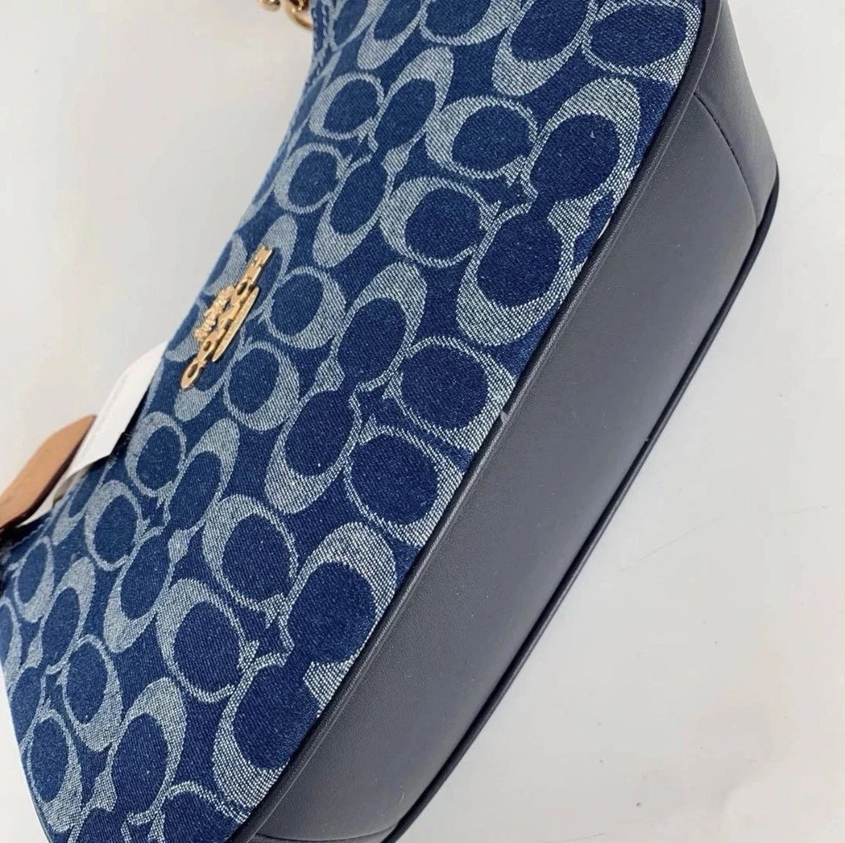 Coach Teri Shoulder Bag CAF82 Signature Denim Natural Blue NWT