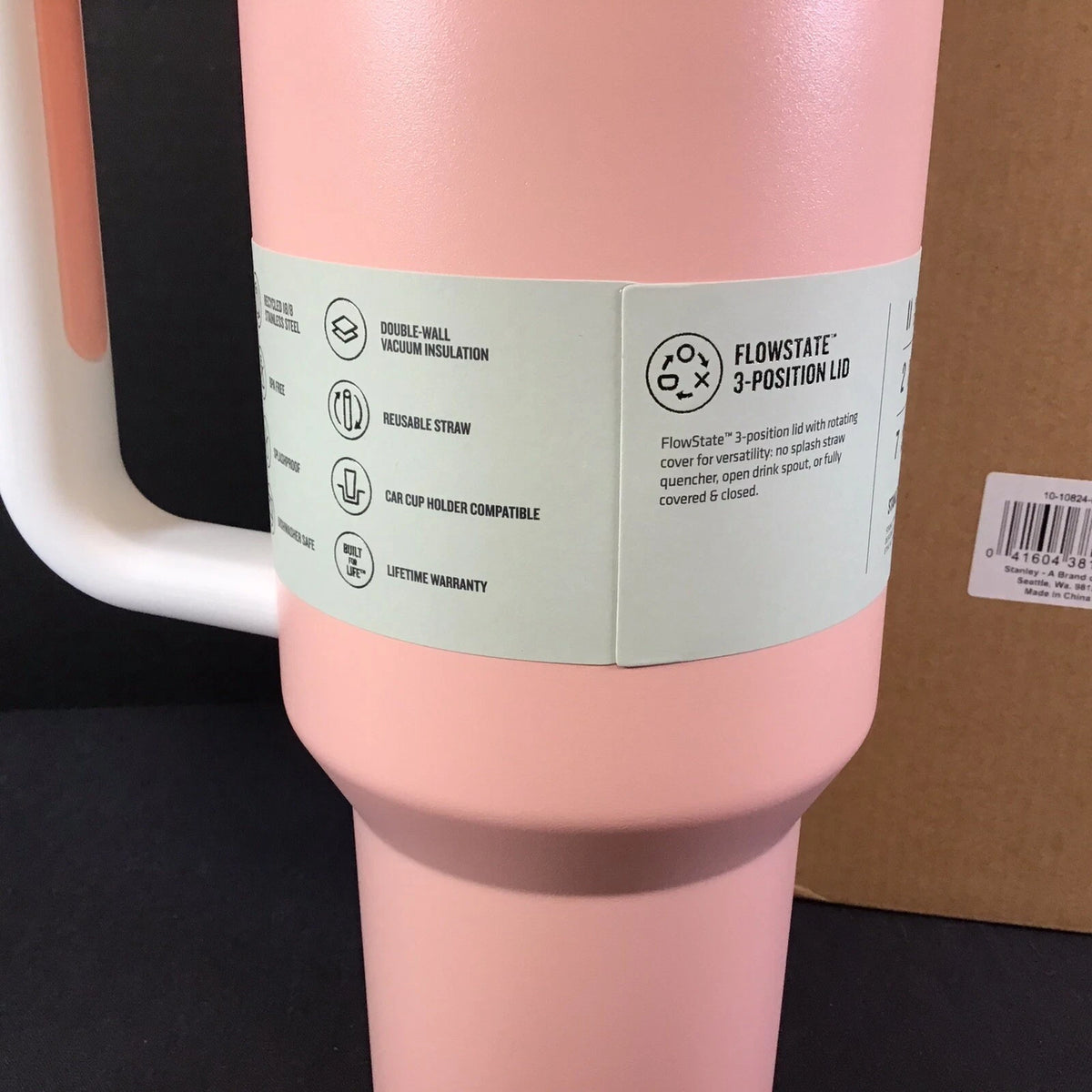 Stanley Quencher H2.0 FlowState Peach Tumbler 40oz Limited Edition
