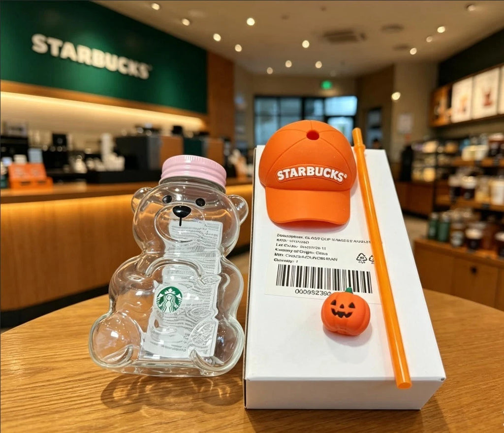 Starbucks Halloween Bearista Bear Cup Tumbler with Pumpkin Topper