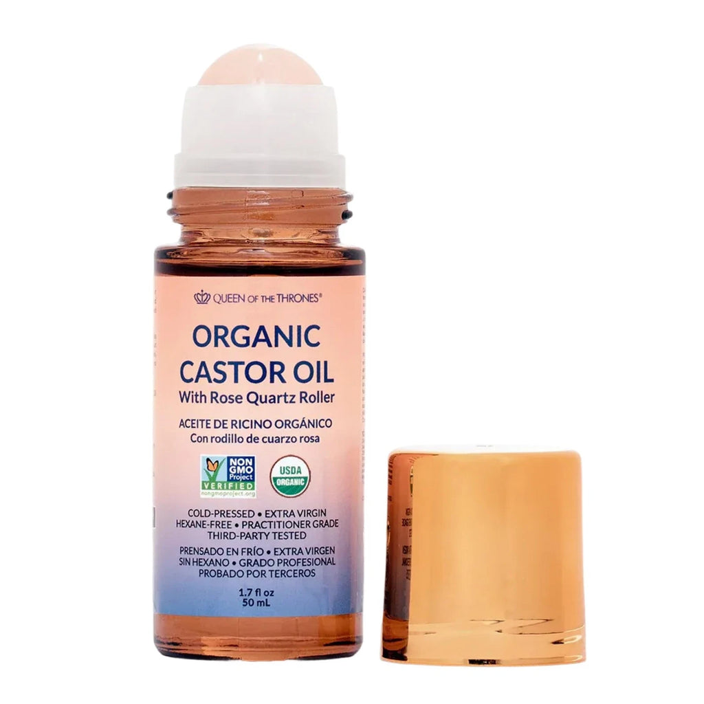 Queen of the Thrones Organic Castor Oil Rose Quartz Roll-On 1.7 oz / 50ml