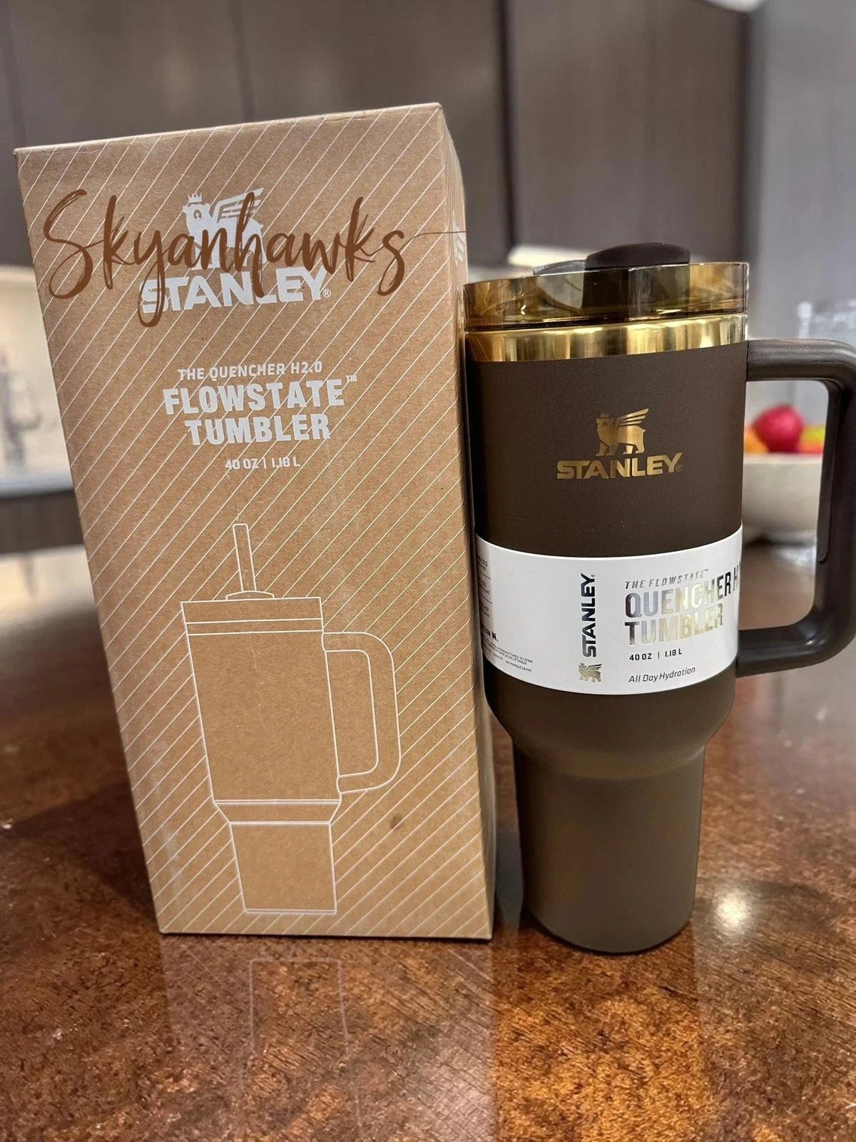 Stanley Chocolate Gold Quencher H2.0 FlowState Tumbler 40 oz – Factory Sealed