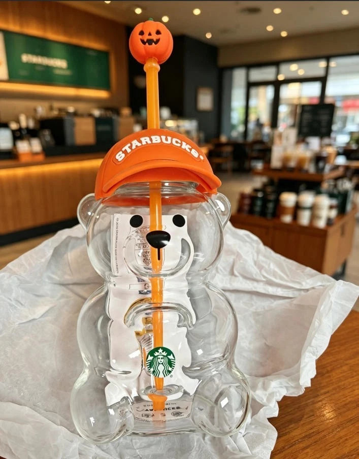 Starbucks Halloween Bearista Bear Cup Tumbler with Pumpkin Topper