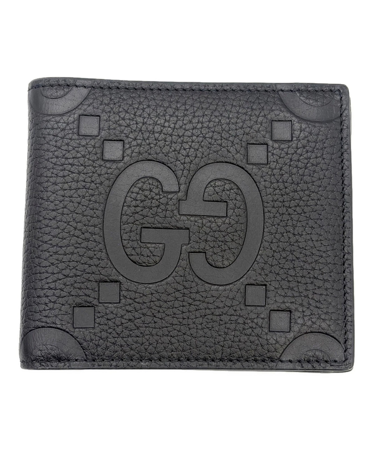 Gucci GG Jumbo Black Leather Bi-Fold Wallet 739479 203887