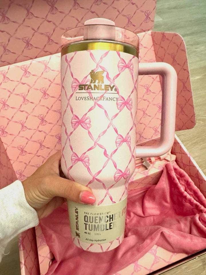 Stanley x LoveShackFancy Pink Bow Quencher H2.0 40oz Tumbler