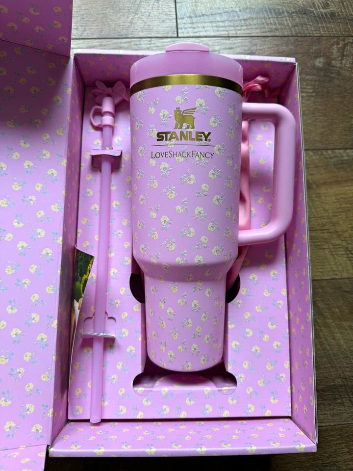 Stanley x LoveShackFancy Pink Floral Quencher H2.0 40oz Tumbler